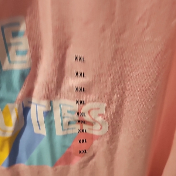 Peach Graphic Tee with Colorful Text - Picture 6 of 8